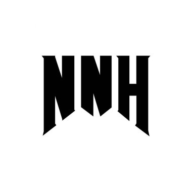 Teknoloji şirketi için NNH mektup logosu tasarımı. NNH logosu siyah ve beyaz renk kombinasyonu tasarladı. NNH logosu, NNH vektörü, NNH dizaynı, NNH simgesi, NNH alfabesi. NNH tipografi logosu tasarımı