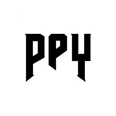 Teknoloji şirketi için PPY mektup logosu tasarımı. PPY logo tasarımı siyah ve beyaz renk kombinasyonu. PPY logosu, PPY vektörü, PPY tasarımı, PPY simgesi, PPY alfabesi. PPY tipografi logosu tasarımı