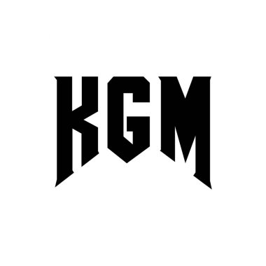 Teknoloji şirketi için KGM mektup logosu tasarımı. KGM logo tasarımı siyah ve beyaz renk kombinasyonu. KGM logosu, KGM vektörü, KGM tasarımı, KGM simgesi, KGM alfabesi. KGM tipografi logosu tasarımı