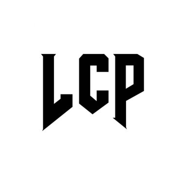 Teknoloji şirketi için LCP harf logosu tasarımı. LCP logo tasarımı siyah ve beyaz renk kombinasyonu. LCP logosu, LCP vektörü, LCP tasarımı, LCP simgesi, LCP alfabesi. LCP tipografi logosu tasarımı