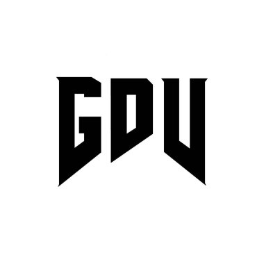 Teknoloji şirketi için GDV harf logosu tasarımı. GDV logo tasarımı siyah ve beyaz renk kombinasyonu. GDV logosu, GDV vektörü, GDV tasarımı, GDV simgesi, GDV alfabesi. GDV tipografi logosu tasarımı