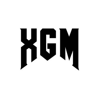 Teknoloji şirketi için XGM harf logosu tasarımı. XGM logo tasarımı siyah ve beyaz renk kombinasyonu. XGM logosu, XGM vektörü, XGM tasarımı, XGM simgesi, XGM alfabesi. XGM tipografi logosu tasarımı