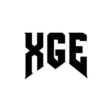 Teknoloji şirketi için XGE harf logosu tasarımı. XGE logo tasarımı siyah ve beyaz renk kombinasyonu. XGE logosu, XGE vektörü, XGE tasarımı, XGE simgesi, XGE alfabesi. XGE tipografi logosu tasarımı