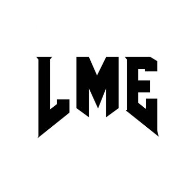 Teknoloji şirketi için LME mektup logosu tasarımı. LME logo tasarımı siyah ve beyaz renk kombinasyonu. LME logosu, LME vektörü, LME tasarımı, LME simgesi, LME alfabesi. LME tipografi logosu tasarımı