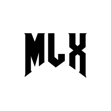 MLX letter logo design for technology company. MLX logo design black and white color combination. MLX logo, MLX vector, MLX design, MLX icon, MLX alphabet. MLX typography logo design clipart