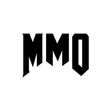 Teknoloji şirketi için MMO harf logosu tasarımı. MMO logo tasarımı siyah ve beyaz renk kombinasyonu. MMO logosu, MMO vektörü, MMO tasarımı, MMO simgesi, MMO alfabesi. MMO tipografi logosu tasarımı