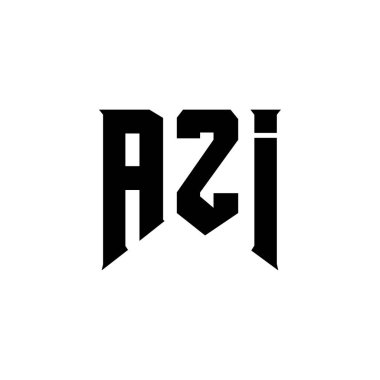 Teknoloji şirketi için AZI harf logosu tasarımı. AZI logosu siyah-beyaz renk kombinasyonu tasarladı. AZI logosu, AZI vektörü, AZI tasarımı, AZI simgesi, AZI alfabesi. AZI tipografi logosu tasarımı.