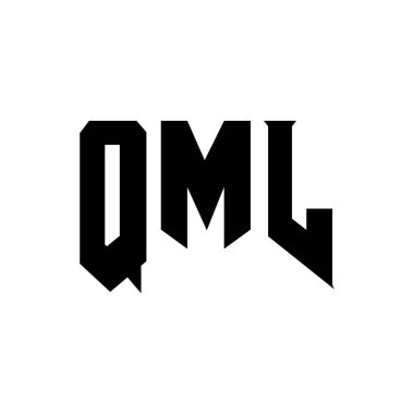 Teknoloji şirketi için QML harf logosu tasarımı. QML logo tasarımı siyah ve beyaz renk kombinasyonu. QML logosu, QML vektörü, QML tasarımı, QML simgesi, QML alfabesi. QML tipografi logosu tasarımı