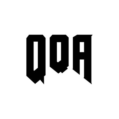 Teknoloji şirketi için QQA harf logosu tasarımı. QQA logo tasarımı siyah ve beyaz renk kombinasyonu. QQA logosu, QQA vektörü, QQA tasarımı, QQA simgesi, QQA alfabesi. QQA tipografi logosu tasarımı