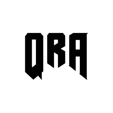 Teknoloji şirketi için QRA harf logosu tasarımı. QRA logo tasarımı siyah ve beyaz renk kombinasyonu. QRA logosu, QRA vektörü, QRA tasarımı, QRA simgesi, QRA alfabesi. QRA tipografi logosu tasarımı