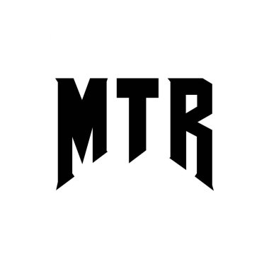 Teknoloji şirketi için MTR harf logosu tasarımı. MTR logo tasarımı siyah ve beyaz renk kombinasyonu. MTR logosu, MTR vektörü, MTR tasarımı, MTR simgesi, MTR alfabesi. MTR tipografi logosu tasarımı