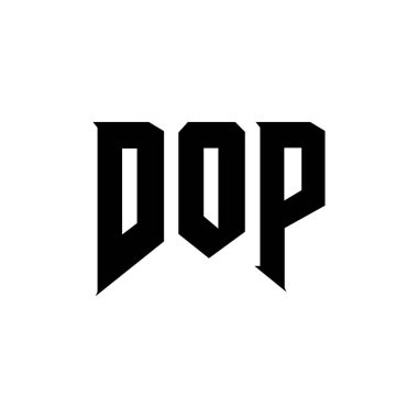 Teknoloji şirketi için DOP mektup logosu tasarımı. DOP logosu siyah-beyaz renk kombinasyonu tasarladı. DOP logosu, DOP vektörü, DOP tasarımı, DOP simgesi, DOP alfabesi. DOP tipografi logosu tasarımı.