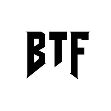 BTF letter logo design for technology company. BTF logo design black and white color combination. BTF logo, BTF vector, BTF design, BTF icon, BTF alphabet. BTF typography logo design. clipart