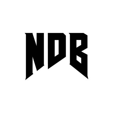 Teknoloji şirketi için NDB harf logosu tasarımı. NDB logo tasarımı siyah ve beyaz renk kombinasyonu. NDB logosu, NDB vektörü, NDB tasarımı, NDB simgesi, NDB alfabesi. NDB tipografi logosu tasarımı