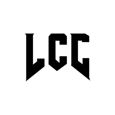 Teknoloji şirketi için LCC mektup logosu tasarımı. LCC logo tasarımı siyah ve beyaz renk kombinasyonu. LCC logosu, LCC vektörü, LCC tasarımı, LCC simgesi, LCC alfabesi. LCC tipografi logosu tasarımı