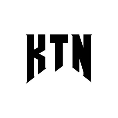 Teknoloji şirketi için KTN harf logosu tasarımı. KTN logo tasarımı siyah ve beyaz renk kombinasyonu. KTN logosu, KTN vektörü, KTN tasarımı, KTN simgesi, KTN alfabesi. KTN tipografi logosu tasarımı
