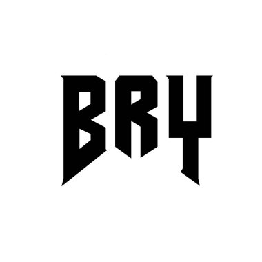 Teknoloji şirketi için BRY mektup logosu tasarımı. BRY logo tasarımı siyah ve beyaz renk kombinasyonu. BRY logosu, BRY vektörü, BRY tasarımı, BRY simgesi, BRY alfabesi. BRY tipografi logosu tasarımı.