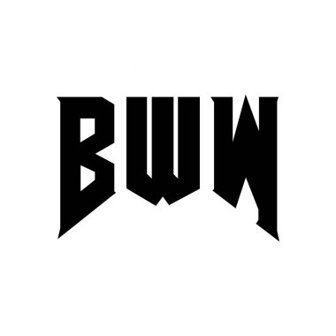 Teknoloji şirketi için BWW harf logosu tasarımı. BWW logo tasarımı siyah ve beyaz renk kombinasyonu. BWW logosu, BWW vektörü, BWW tasarımı, BWW simgesi, BWW alfabesi. BWW tipografi logo tasarımı.