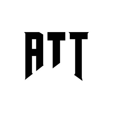 Teknoloji şirketi için ATT harf logosu tasarımı. ATT logosu siyah-beyaz renk kombinasyonu tasarladı. ATT logosu, ATT vektörü, ATT dizaynı, ATT simgesi, ATT alfabesi. ATT tipografi logo tasarımı.