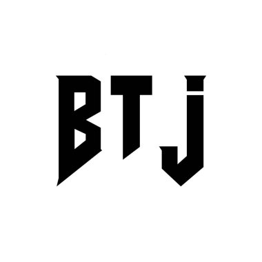Teknoloji şirketi için BTJ mektup logosu tasarımı. BTJ logo tasarımı siyah ve beyaz renk kombinasyonu. BTJ logosu, BTJ vektörü, BTJ tasarımı, BTJ simgesi, BTJ alfabesi. BTJ tipografi logo tasarımı.