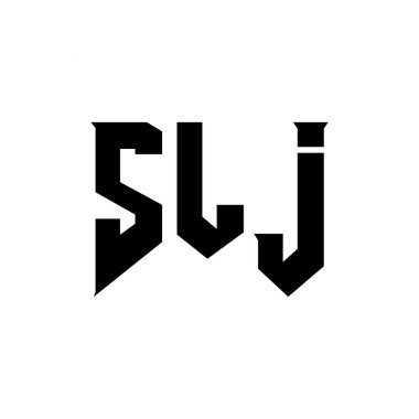 Teknoloji şirketi için SLJ harf logosu tasarımı. SLJ logo tasarımı siyah ve beyaz renk kombinasyonu. SLJ logosu, SLJ vektörü, SLJ tasarımı, SLJ simgesi, SLJ alfabesi. SLJ tipografi logosu tasarımı
