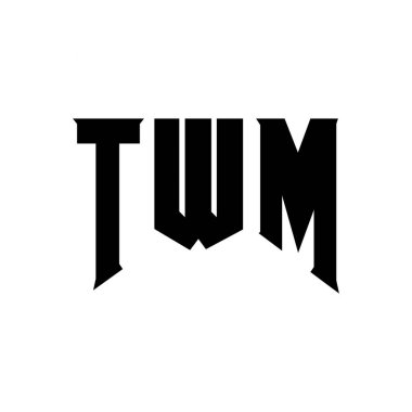 Teknoloji şirketi için TWM mektup logosu tasarımı. TWM logo tasarımı siyah ve beyaz renk kombinasyonu. TWM logosu, TWM vektörü, TWM tasarımı, TWM simgesi, TWM alfabesi. TWM tipografi logosu tasarımı
