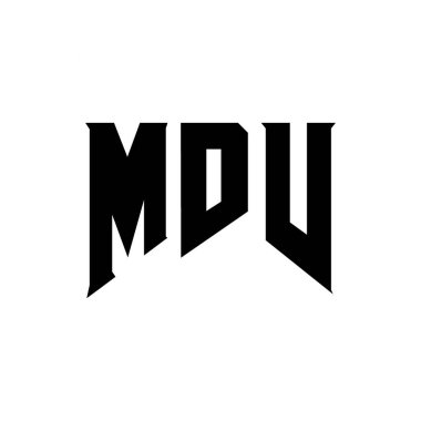 Teknoloji şirketi için MDV harf logosu tasarımı. MDV logo tasarımı siyah ve beyaz renk kombinasyonu. MDV logosu, MDV vektörü, MDV tasarımı, MDV simgesi, MDV alfabesi. MDV tipografi logosu tasarımı