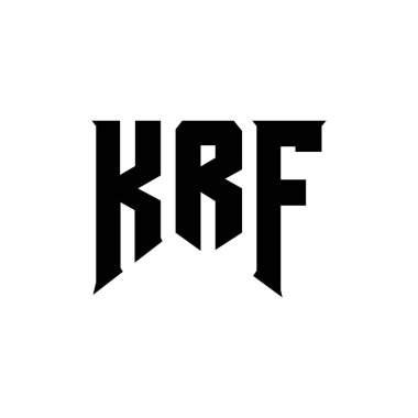 Teknoloji şirketi için KRF mektup logosu tasarımı. KRF logo tasarımı siyah ve beyaz renk kombinasyonu. KRF logosu, KRF vektörü, KRF tasarımı, KRF simgesi, KRF alfabesi. KRF tipografi logosu tasarımı