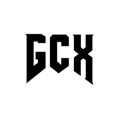 GCX letter logo design for technology company. GCX logo design black and white color combination. GCX logo, GCX vector, GCX design, GCX icon, GCX alphabet. GCX typography logo design clipart