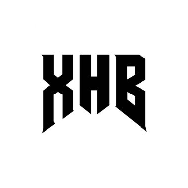 Teknoloji şirketi için XHB harf logosu tasarımı. XHB logo tasarımı siyah ve beyaz renk kombinasyonu. XHB logosu, XHB vektörü, XHB tasarımı, XHB simgesi, XHB alfabesi. XHB tipografi logosu tasarımı