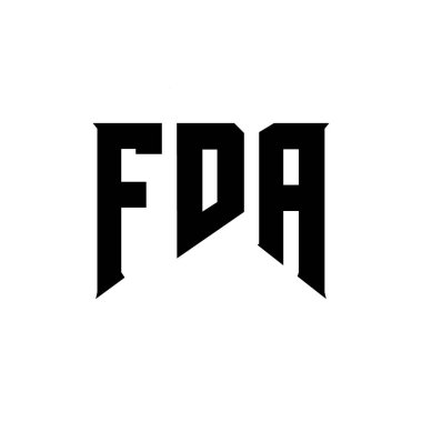 Teknoloji şirketi için FDA mektup logosu tasarımı. FDA logo tasarımı siyah-beyaz renk kombinasyonu. FDA logosu, FDA vektörü, FDA tasarımı, FDA simgesi, FDA alfabesi. FDA tipografi logosu tasarımı