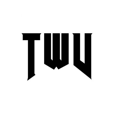 Teknoloji şirketi için TWV mektup logosu tasarımı. TWV logo tasarımı siyah ve beyaz renk kombinasyonu. TWV logosu, TWV vektörü, TWV tasarımı, TWV simgesi, TWV alfabesi. TWV tipografi logosu tasarımı