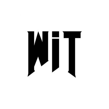 Teknoloji şirketi için WIT mektup logosu tasarımı. WIT logo tasarımı siyah ve beyaz renk kombinasyonu. WIT logosu, WIT vektörü, WIT tasarımı, WIT simgesi, WIT alfabesi. WIT tipografi logosu tasarımı