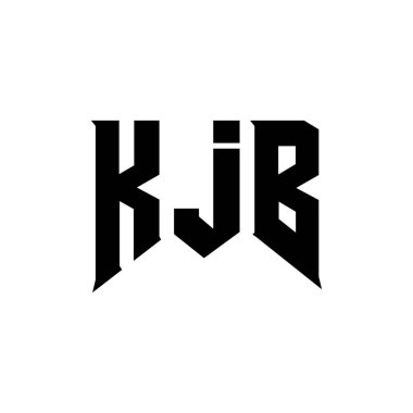 KJB letter logo design for technology company. KJB logo design black and white color combination. KJB logo, KJB vector, KJB design, KJB icon, KJB alphabet. KJB typography logo design clipart