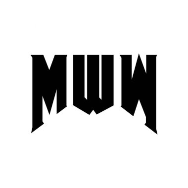 Teknoloji şirketi için MWW harf logosu tasarımı. MWW logo tasarımı siyah ve beyaz renk kombinasyonu. MWW logosu, MWW vektörü, MWW tasarımı, MWW simgesi, MWW alfabesi. MWW tipografi logosu tasarımı