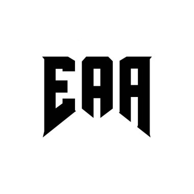 Teknoloji şirketi için EAA mektup logosu tasarımı. EAA logo tasarımı siyah ve beyaz renk kombinasyonu. EAA logosu, EAA vektörü, EAA tasarımı, EAA simgesi, EAA alfabesi. EAA tipografi logosu tasarımı