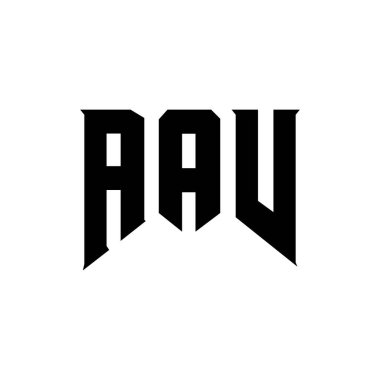 Teknoloji şirketi için AAV harf logosu tasarımı. AAV logosu siyah-beyaz renk kombinasyonu tasarladı. AAV logosu, AAV vektörü, AAV dizaynı, AAV simgesi, AAV alfabesi. AAV tipografi logosu tasarımı.