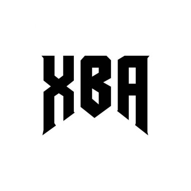 Teknoloji şirketi için XBA harf logosu tasarımı. XBA logo tasarımı siyah ve beyaz renk kombinasyonu. XBA logosu, XBA vektörü, XBA tasarımı, XBA simgesi, XBA alfabesi. XBA tipografi logosu tasarımı