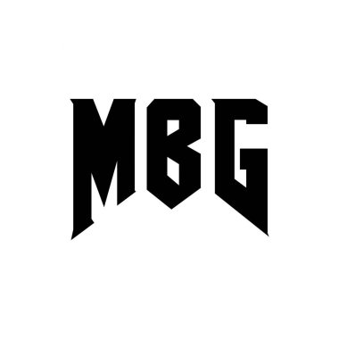 MBG letter logo design for technology company. MBG logo design black and white color combination. MBG logo, MBG vector, MBG design, MBG icon, MBG alphabet. MBG typography logo design clipart