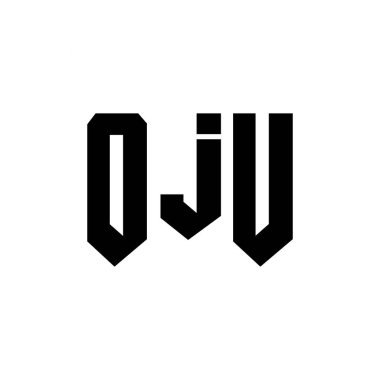 Teknoloji şirketi için OJU mektup logosu tasarımı. OJU logo tasarımı siyah beyaz kombinasyon. OJU logosu, OJU vektörü, OJU dizaynı, OJU simgesi, OJU alfabesi. OJU tipografi logosu tasarımı