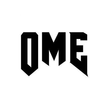 Teknoloji şirketi için OME mektup logosu tasarımı. OME logosu siyah-beyaz renk kombinasyonu tasarladı. OME logosu, OME vektörü, OME tasarımı, OME simgesi, OME alfabesi. OME tipografi logosu tasarımı