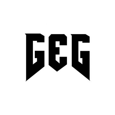 Teknoloji şirketi için GEG harf logosu tasarımı. GEG logo tasarımı siyah ve beyaz renk kombinasyonu. GEG logosu, GEG vektörü, GEG tasarımı, GEG simgesi, GEG alfabesi. GEG tipografi logosu tasarımı