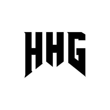 Teknoloji şirketi için HHG harf logosu tasarımı. HHG logo tasarımı siyah ve beyaz renk kombinasyonu. HHG logosu, HHG vektörü, HHG tasarımı, HHG simgesi, HHG alfabesi. HHG tipografi logosu tasarımı