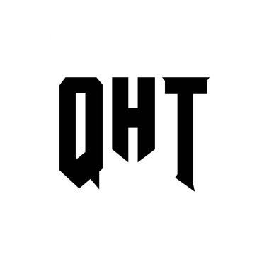 Teknoloji şirketi için QHT harf logosu tasarımı. QHT logo tasarımı siyah ve beyaz renk kombinasyonu. QHT logosu, QHT vektörü, QHT tasarımı, QHT simgesi, QHT alfabesi. QHT tipografi logosu tasarımı