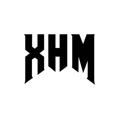 Teknoloji şirketi için XHM harf logosu tasarımı. XHM logosu siyah ve beyaz renk kombinasyonu tasarladı. XHM logosu, XHM vektörü, XHM tasarımı, XHM simgesi, XHM alfabesi. XHM tipografi logosu tasarımı