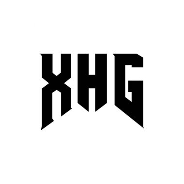 Teknoloji şirketi için XHG harf logosu tasarımı. XHG logo tasarımı siyah ve beyaz renk kombinasyonu. XHG logosu, XHG vektörü, XHG tasarımı, XHG simgesi, XHG alfabesi. XHG tipografi logo tasarımı