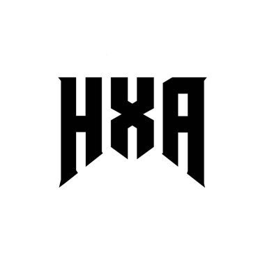 Teknoloji şirketi için HXA mektup logosu tasarımı. HXA logo tasarımı siyah-beyaz renk kombinasyonu. HXA logosu, HXA vektörü, HXA dizaynı, HXA simgesi, HXA alfabesi. HXA tipografi logosu tasarımı