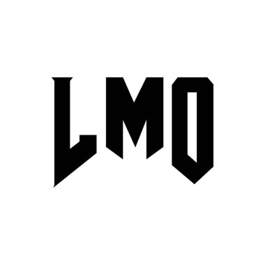 Teknoloji şirketi için LMO harf logosu tasarımı. LMO logo tasarımı siyah ve beyaz renk kombinasyonu. LMO logosu, LMO vektörü, LMO tasarımı, LMO simgesi, LMO alfabesi. LMO tipografi logosu tasarımı