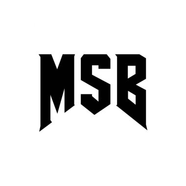 MSB letter logo design for technology company. MSB logo design black and white color combination. MSB logo, MSB vector, MSB design, MSB icon, MSB alphabet. MSB typography logo design clipart