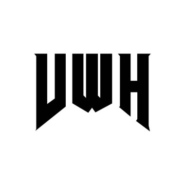 Teknoloji şirketi için VWH mektup logosu tasarımı. VWH logo tasarımı siyah ve beyaz renk kombinasyonu. VWH logosu, VWH vektörü, VWH tasarımı, VWH simgesi, VWH alfabesi. VWH tipografi logosu tasarımı